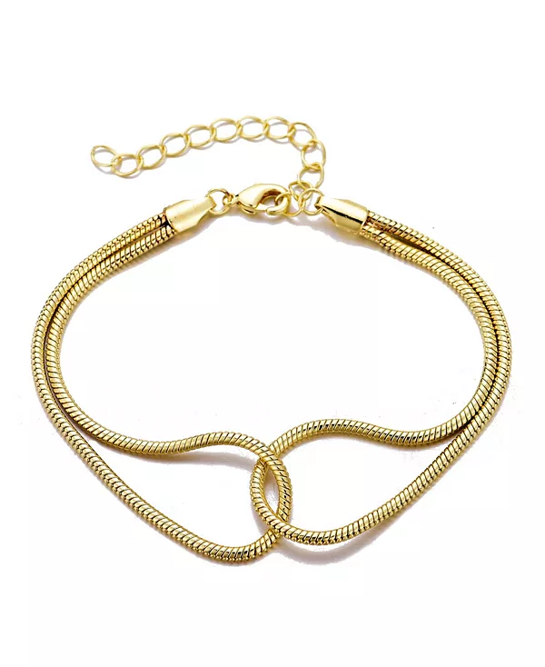 

Позолоченный браслет-цепочка с переплетенными веревками Adornia, gold