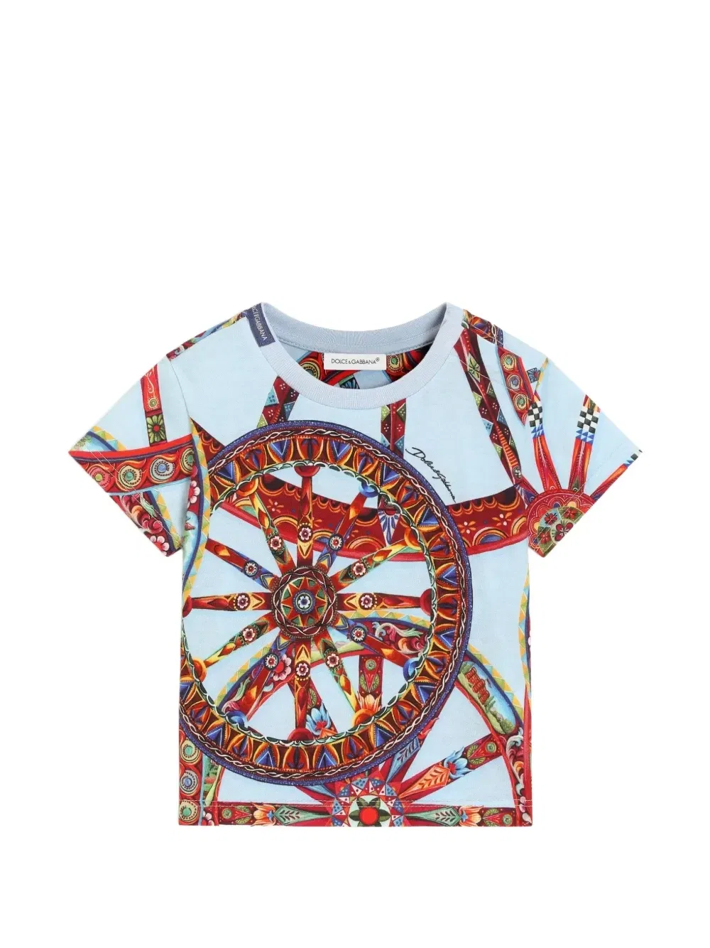 Футболка из джерси с принтом Carretto Dolce & Gabbana Kids, синий