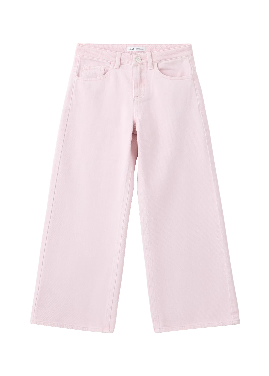 Детские джинсы MANGO KIDS с широкими штанинами 'JOANA' в розовом цвете