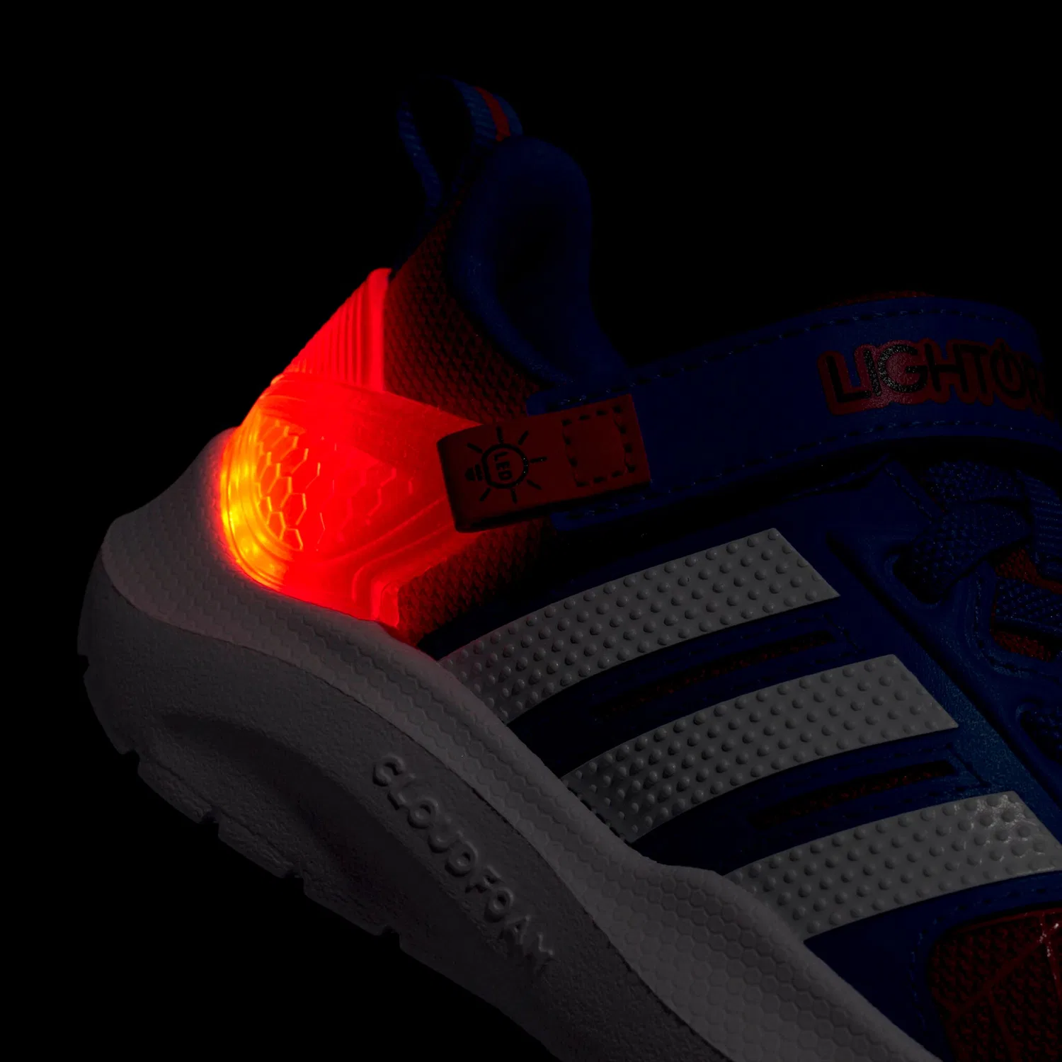 Детские кроссовки с LED-подсветкой Adidas Sportswear, Better Scarlet/Ftwr White/Bright Royal — фото 4