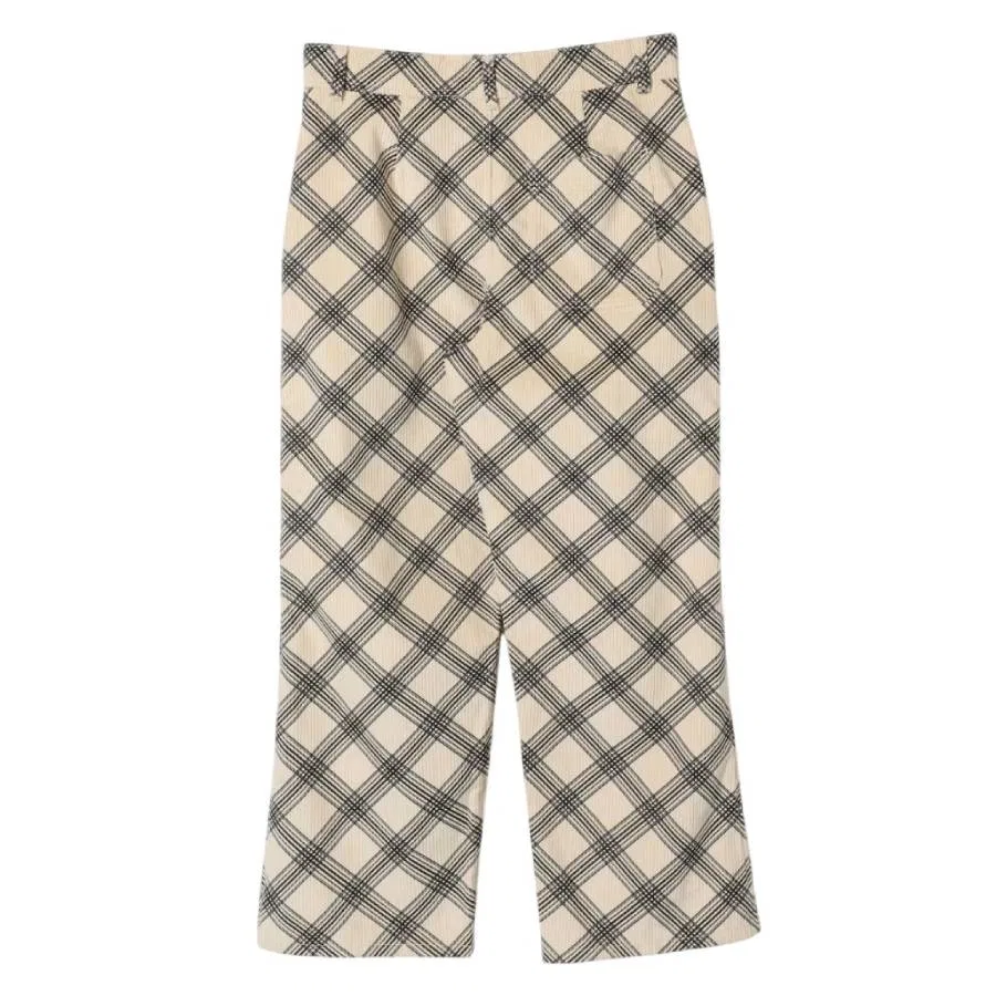 Брюки мальчика из хлопкового вельвета с принтом Kids Carven Check Burberry, Black Pattern — фото 2