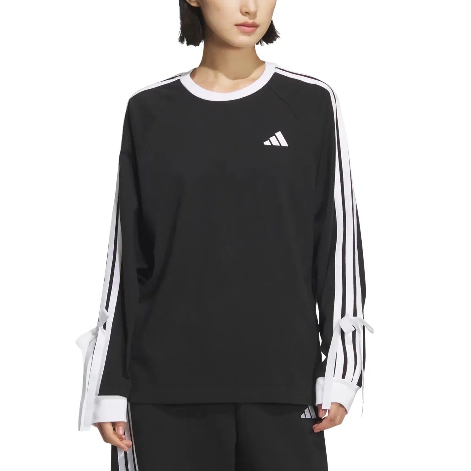 Женская рубашка Dance Long Sleeve Top 'Black White' adidas, Black/White — фото 3