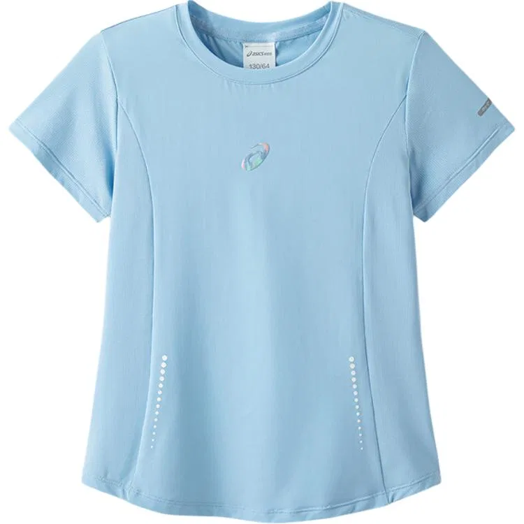 Футболка для детей с быстрым высыханием, тонкая, ASICS, Blue