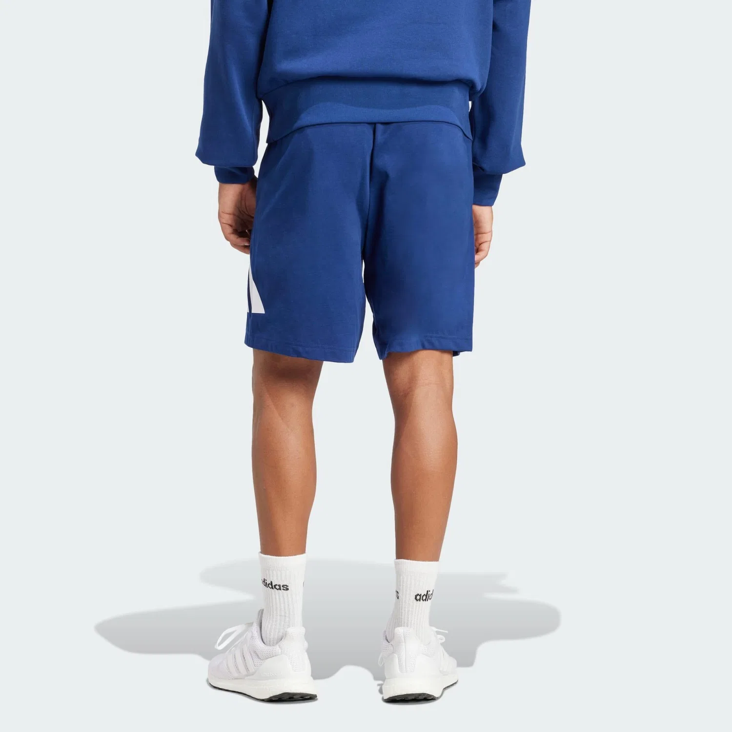 Мужские спортивные шорты с логотипом Essentials Big Logo Single Jersey Shorts Adidas, Dunkelblau Weiss — фото 3