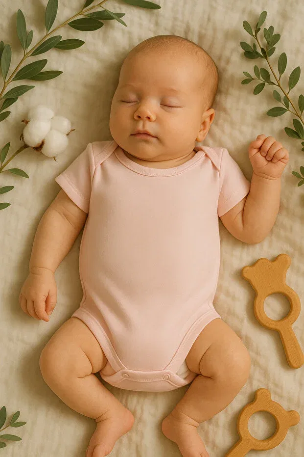 Детское боди для новорожденных с коротким рукавом Chicsy Baby, Pink
