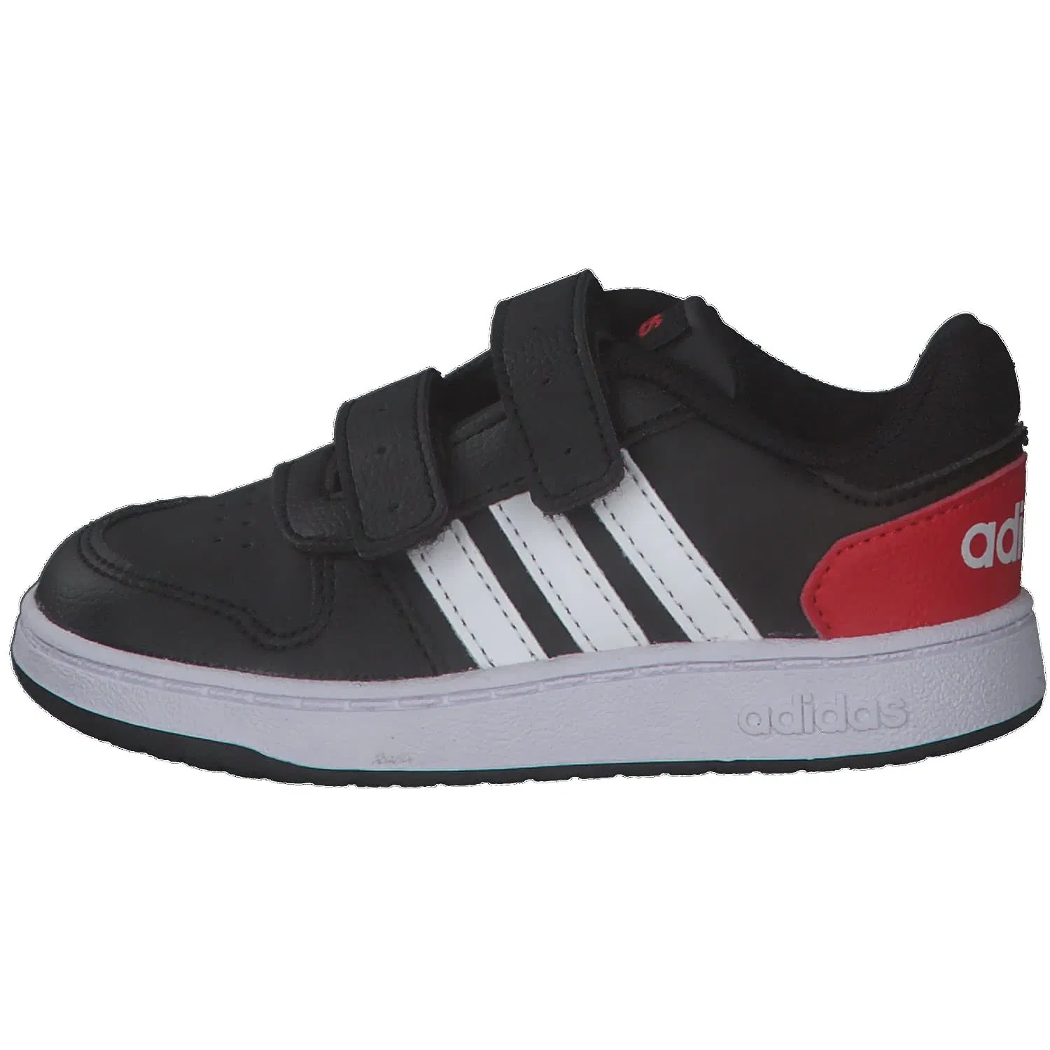 Детские кроссовки для мальчиков с кроссовками Hoops 2.0 Cmf C Adidas, Core Black White Vivid Red — фото 2