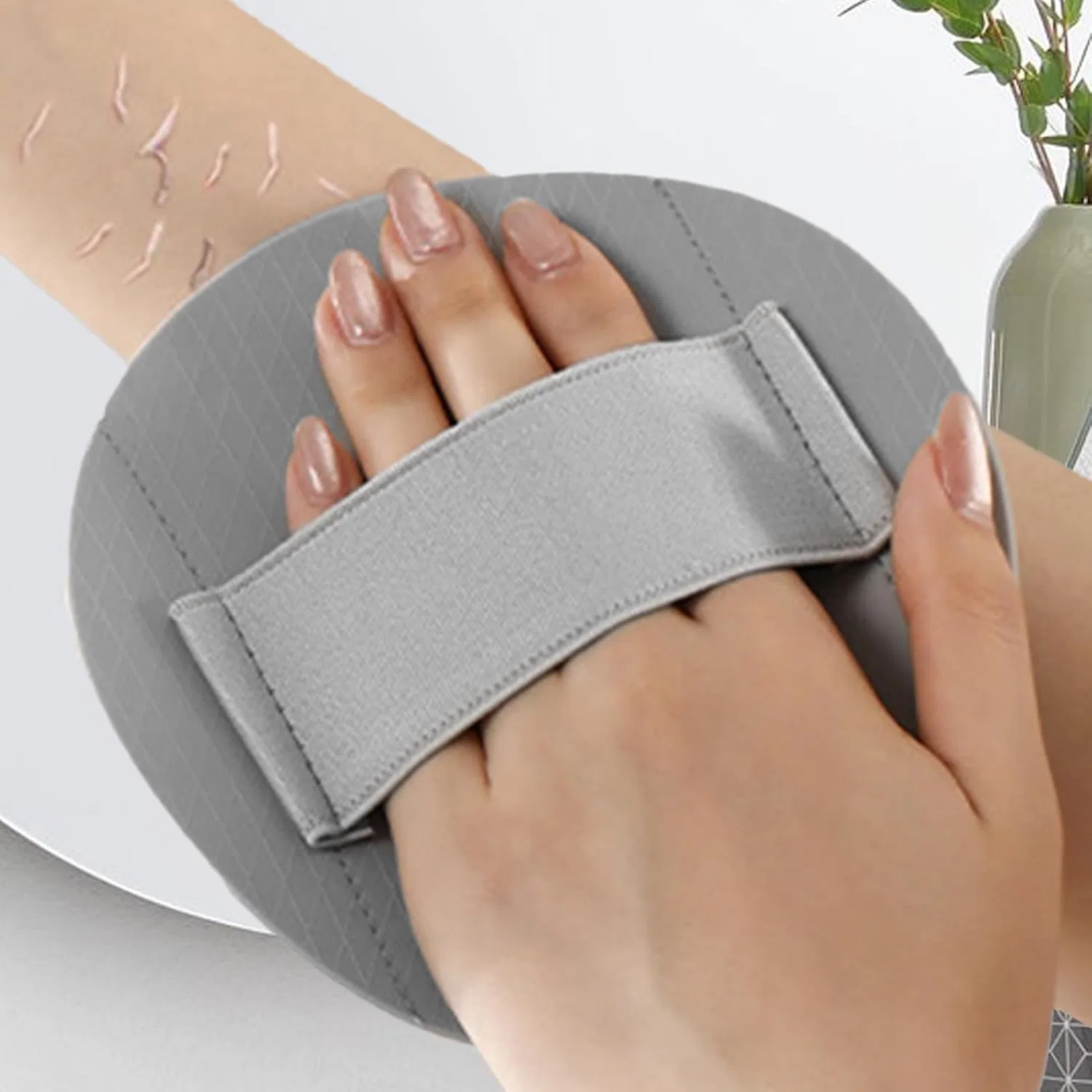Силиконовая щетка для тела, круглая, Bkljkf, 1 шт, 50 г, Grey — фото 3