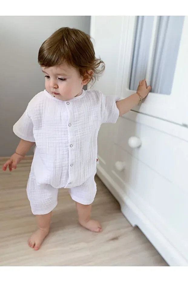 Детский комбинезон для девочек хлопковый Babys Field, White