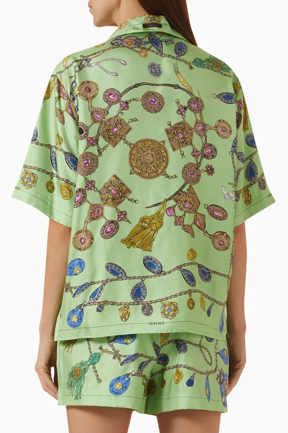 Рубашка с принтом Broken Jewels из шелкового твила Versace — фото 3