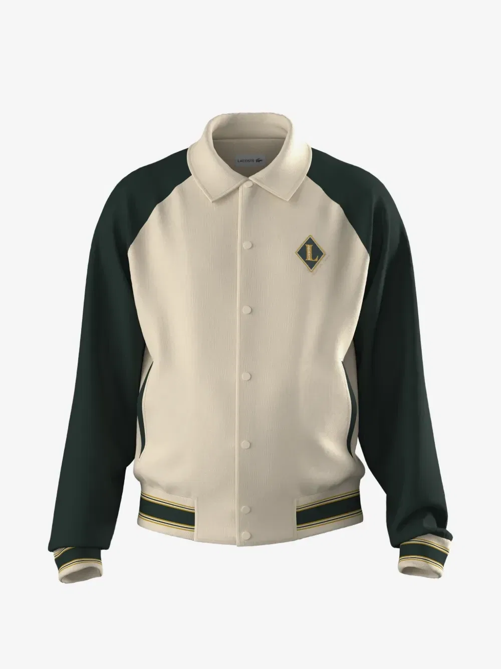 Бомбер с нашивкой Lacoste, белый