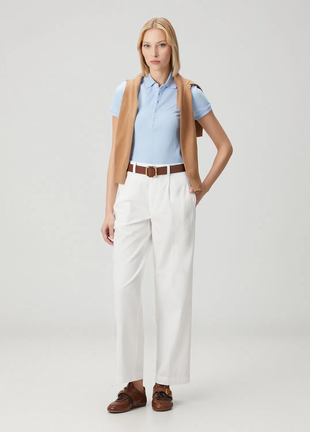 Брюки плиссе Polo Ralph Lauren, белый