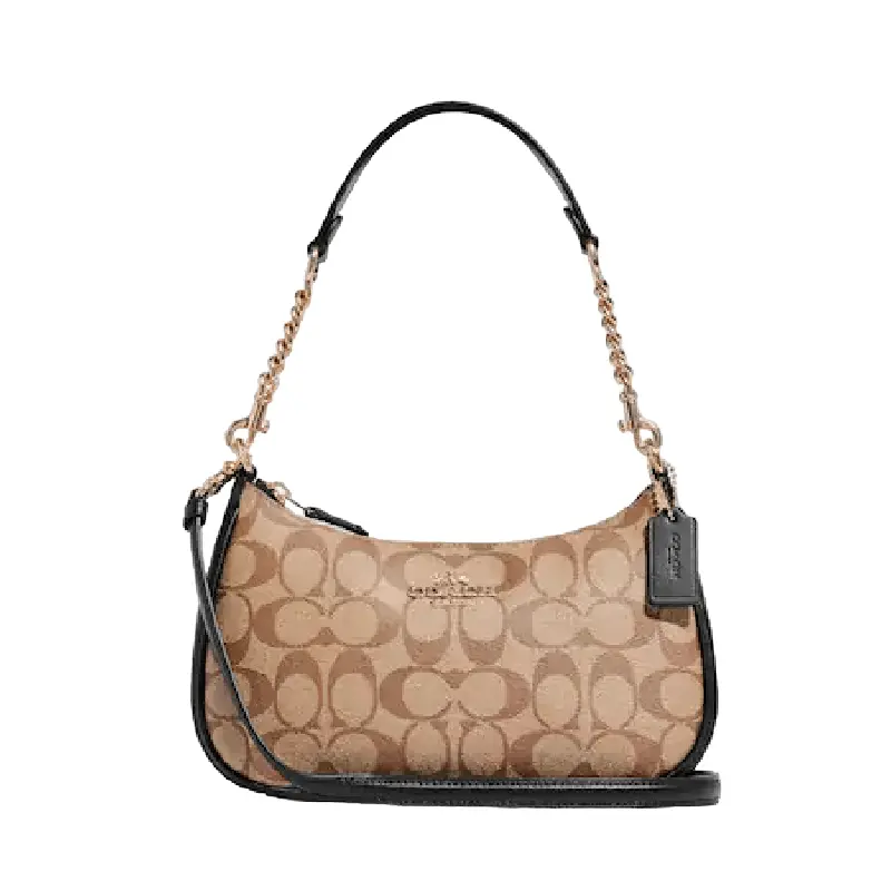 

Сумка Coach Teri Shoulder Bag In Signature Canvas, зелено-коричневый, Зеленый, Сумка Coach Teri Shoulder Bag In Signature Canvas, зелено-коричневый