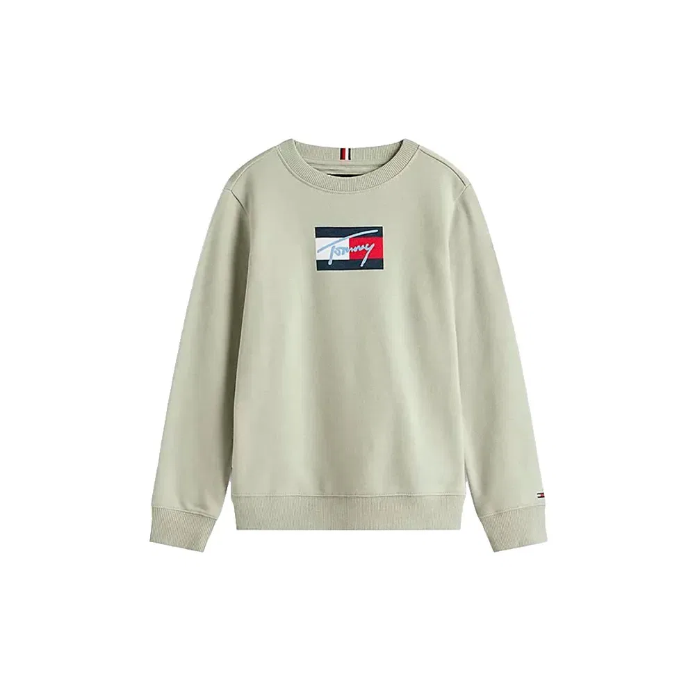 Свитшот Script Flag Tommy Hilfiger, зеленый — фото 3