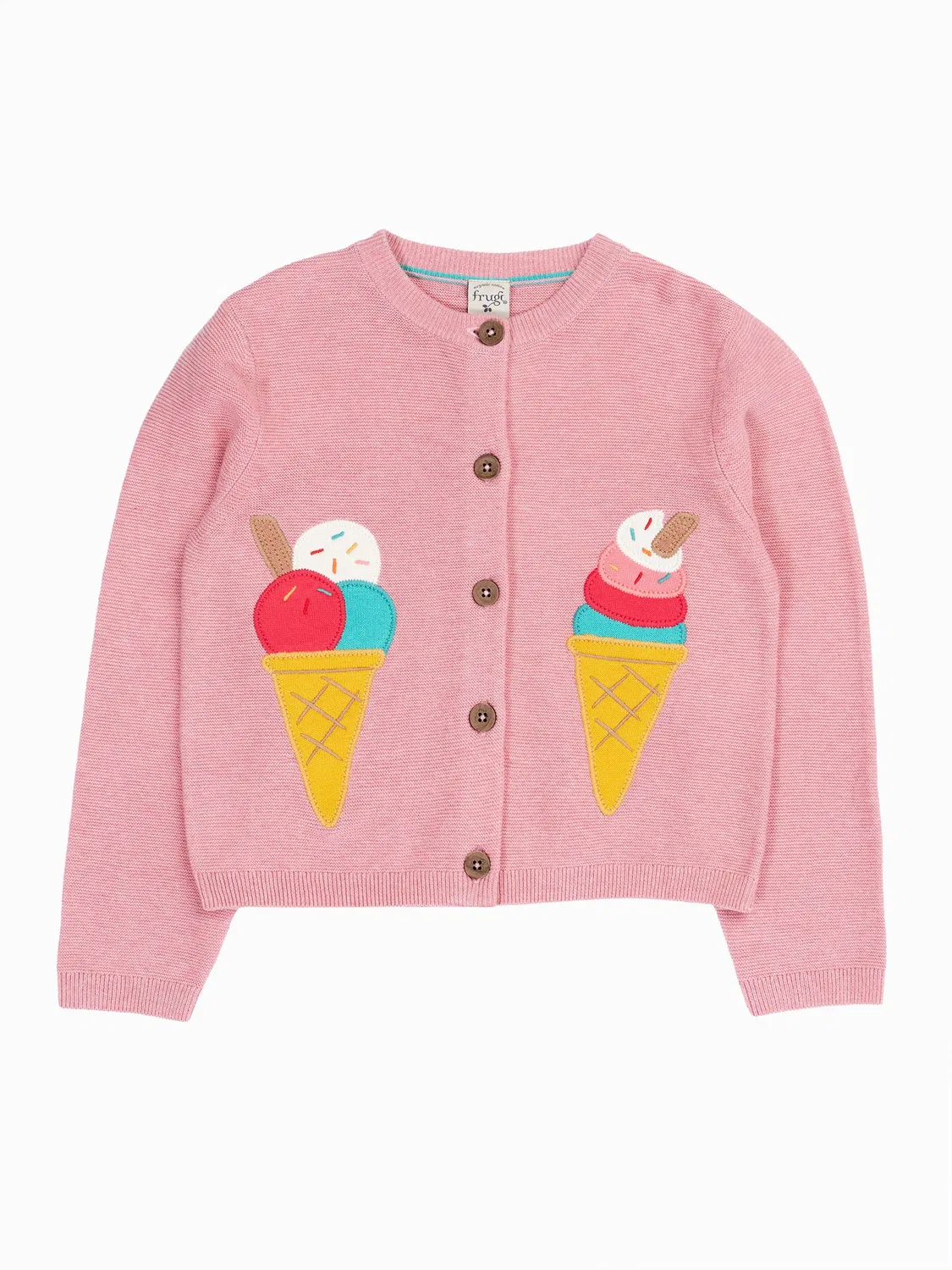 Кардиган вязаный с аппликацией Rosa Frugi, розовый