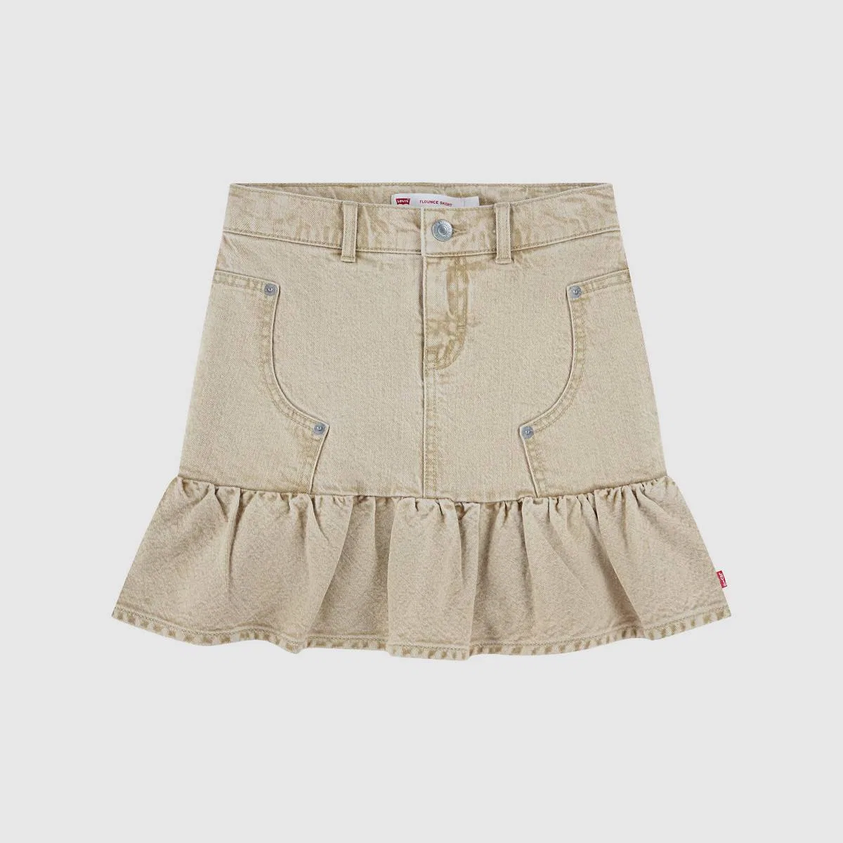 Двойная рабочая юбка до колен для девочек 7-16 лет Levi's, Curds And Whey - Brown