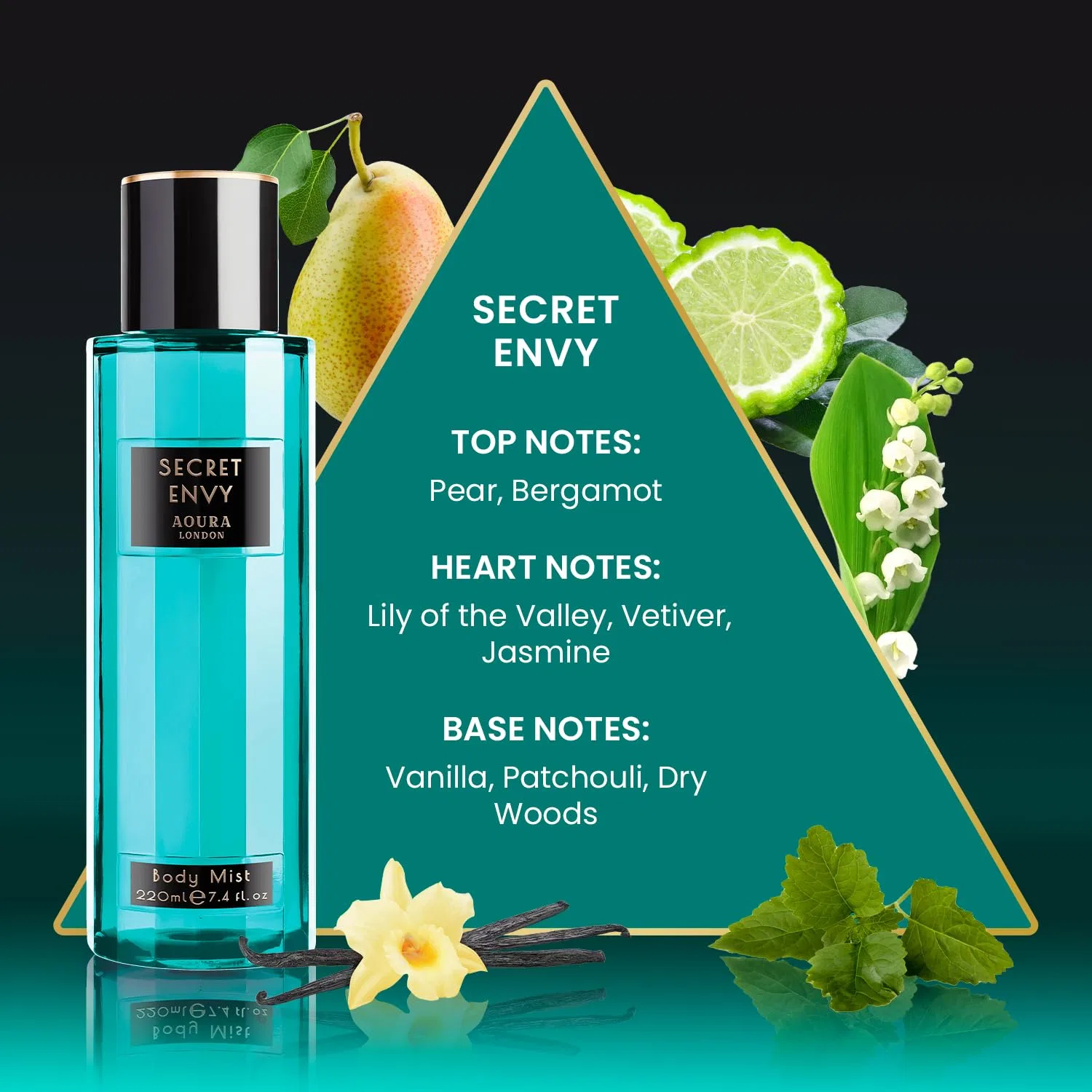 Спрей для тела Secret Envy AOURA 220 мл, Fruity — фото 2