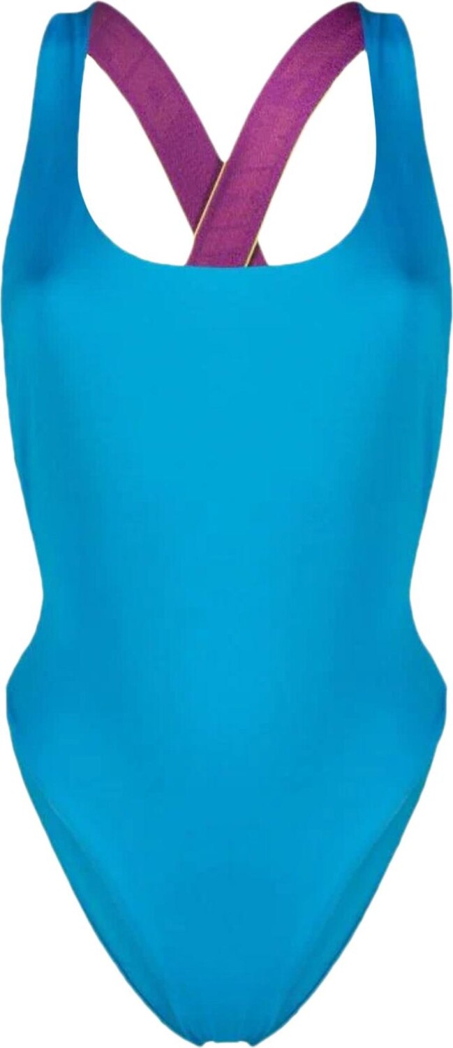 

Купальник Off-White Logo Band Swimsuit 'Blue', синий