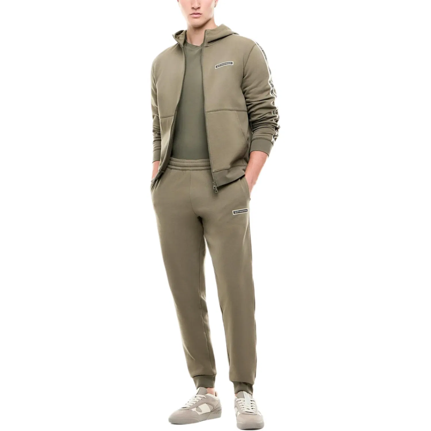 Мужские спортивные штаны трикотажные зауженные EMPORIO ARMANI, Olive Green — фото 4