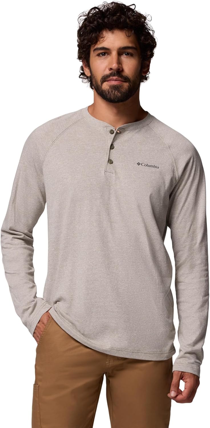 

Columbia мужская футболка Thistletown Hills Raglan Henley, Stone Green Heather, Зеленый, Columbia мужская футболка Thistletown Hills Raglan Henley, Stone Green Heather