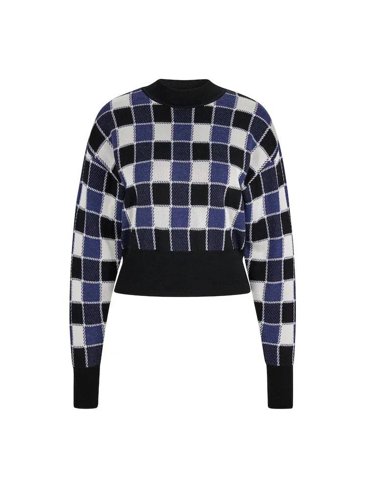Свитер в клетку Regular Fit BOSS, Navy — фото 2