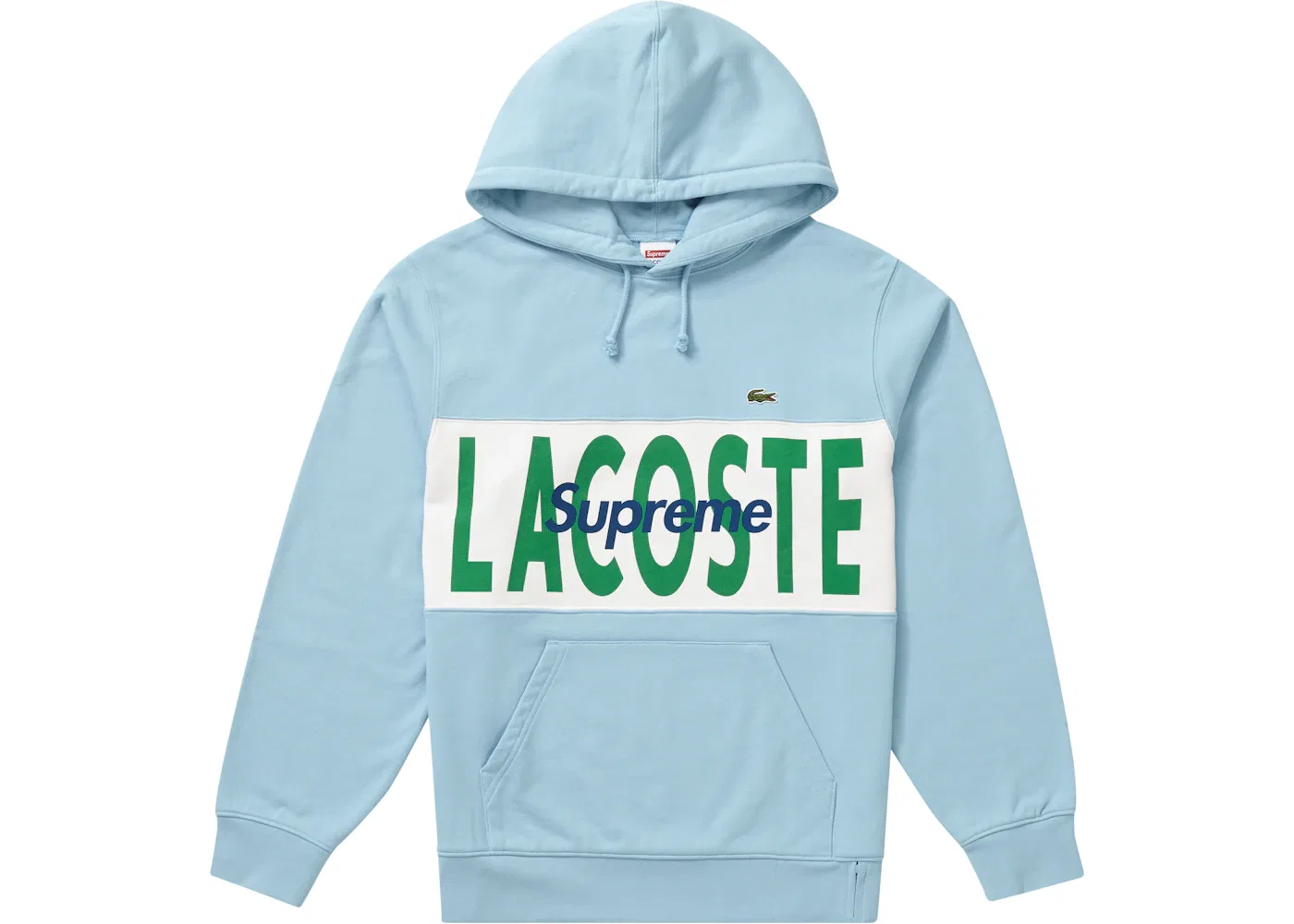 Мужской худи с принтом Supreme LACOSTE, Light Blue