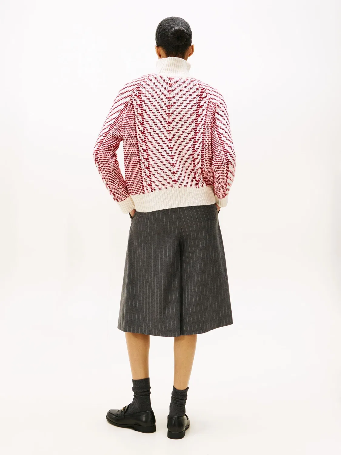 Джемпер из чистой шерсти с косами Tommy Hilfiger, красный — фото 4