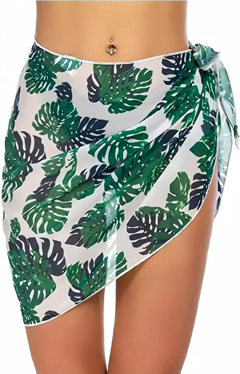 Женский пляжный саронг из шифона SIWEN, Leaf Pattern