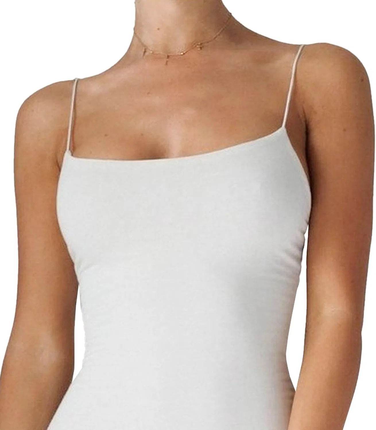 Женское облегающее мини-платье на бретельках Spaghetti Strap, White — фото 4