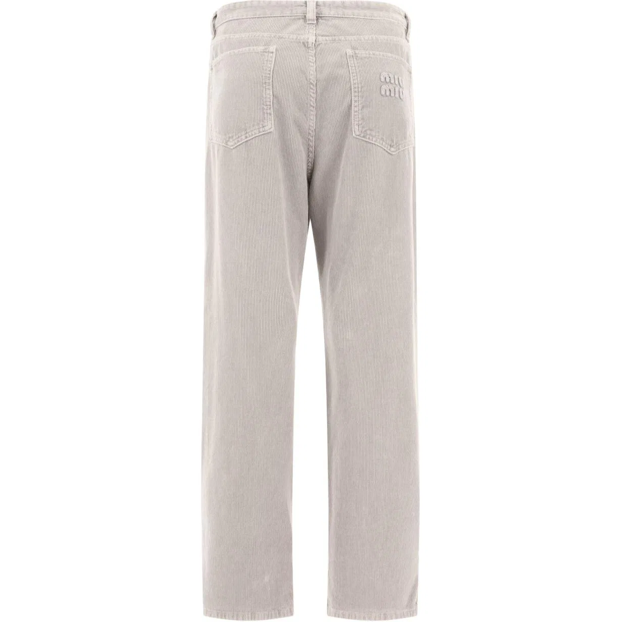 Женские брюки из вельвета с вышивкой логотипа Casual Pants MIU MIU, Light Umber — фото 2