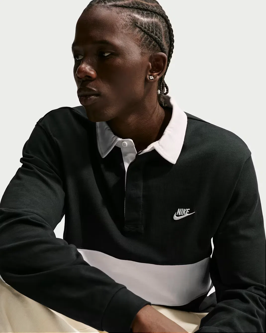 Мужская футболка для регби с длинными рукавами Nike Club, Black/Phantom/Phantom/Phantom — фото 3