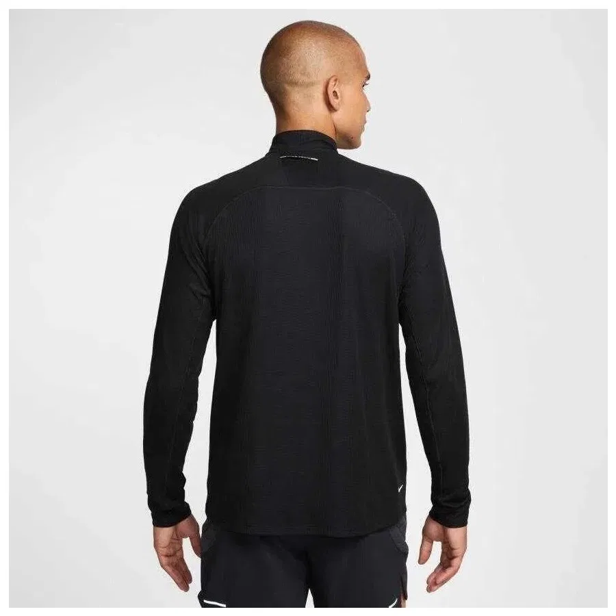 Мужская техническая футболка с длинным рукавом Dri-FIT Mid Layer Trail Running 1/2 Zip Nike, Черный — фото 2
