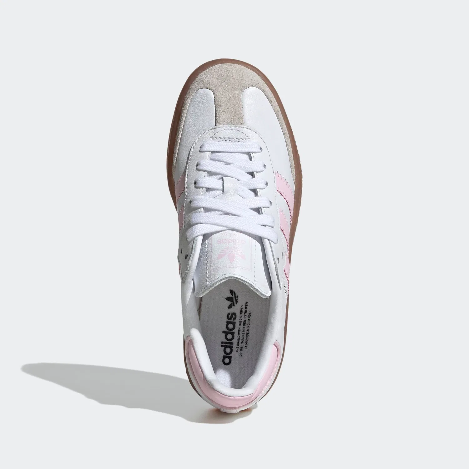 Детские кроссовки с рифленой подошвой Adidas Originals, Cloud White / Clear Pink / Gold Metallic — фото 4