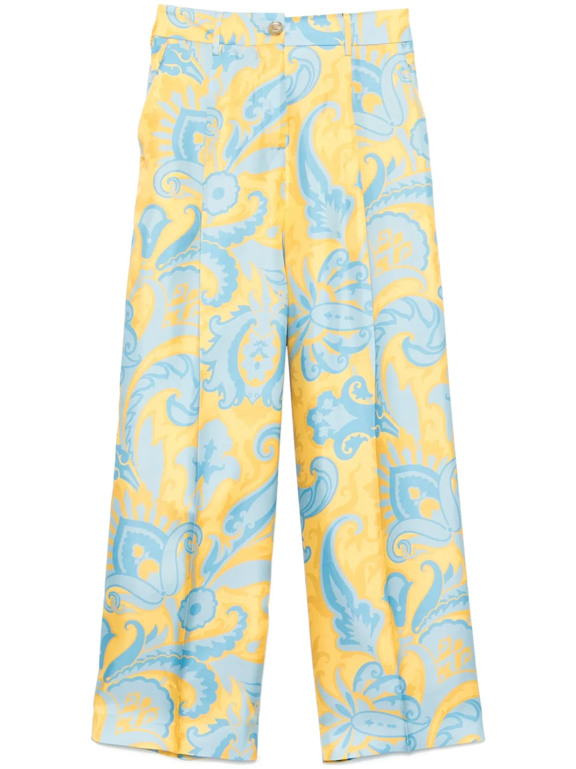 Прямые брюки из 100% шелка ETRO, синий