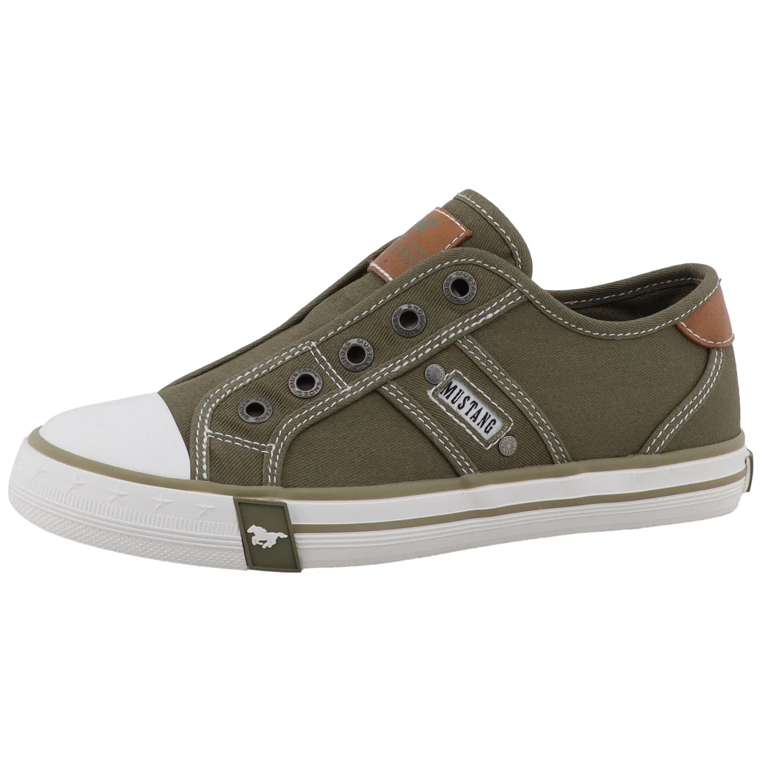 Детские текстильные слипоны Mustang Shoes, Khaki