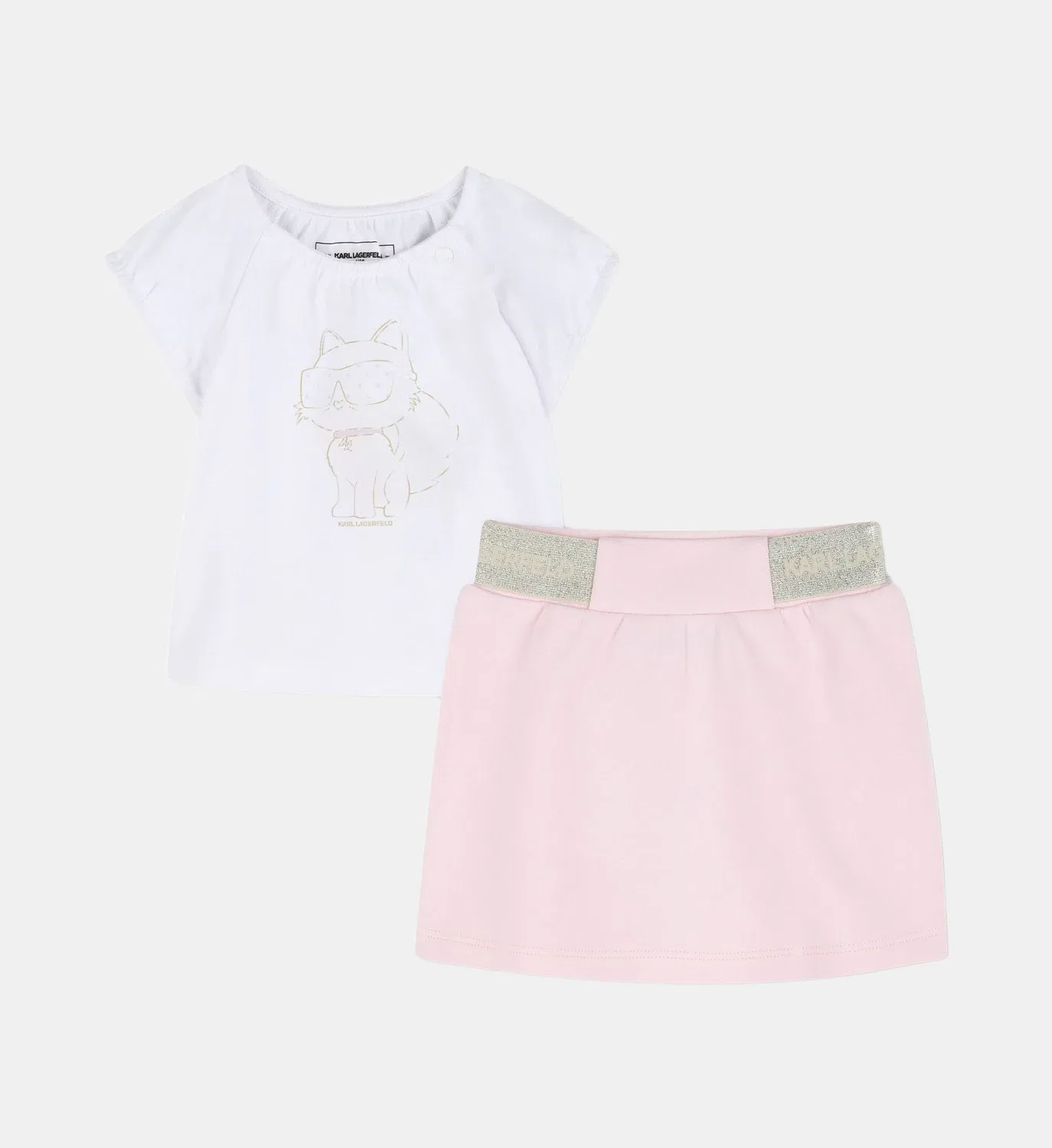 Комплект из футболки и юбки Karl Lagerfeld Kids, розовый