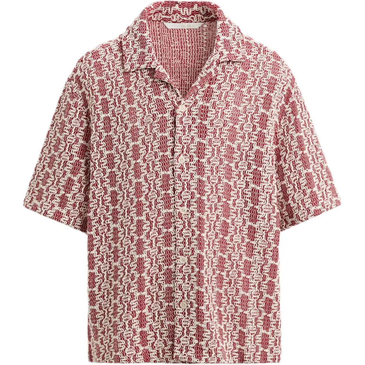 Мужская рубашка с длинным рукавом White/Red ZARA