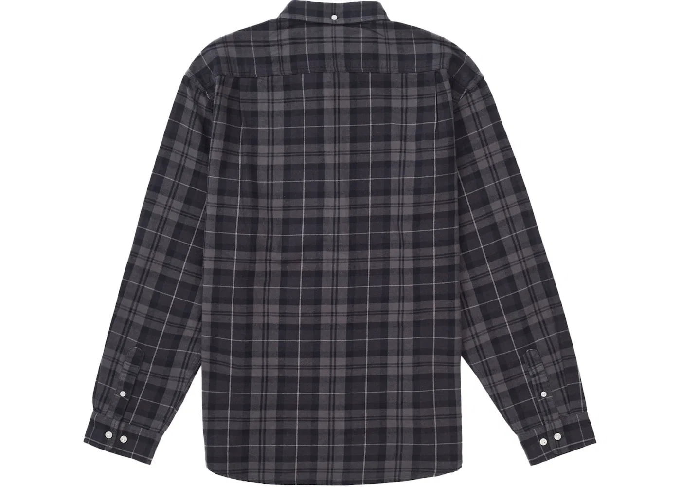 Мужская фланелевая рубашка с принтом в клетку Supreme Shirt (FW24), Black — фото 2