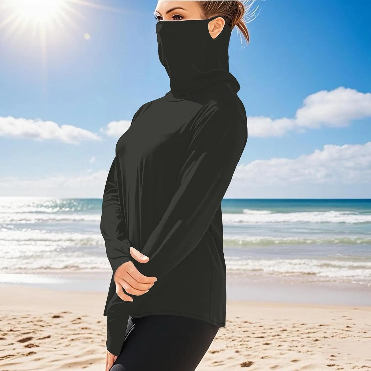 Мужская футболка с длинным рукавом UPF 50+ Sun Protection, Dark Gray — фото 3