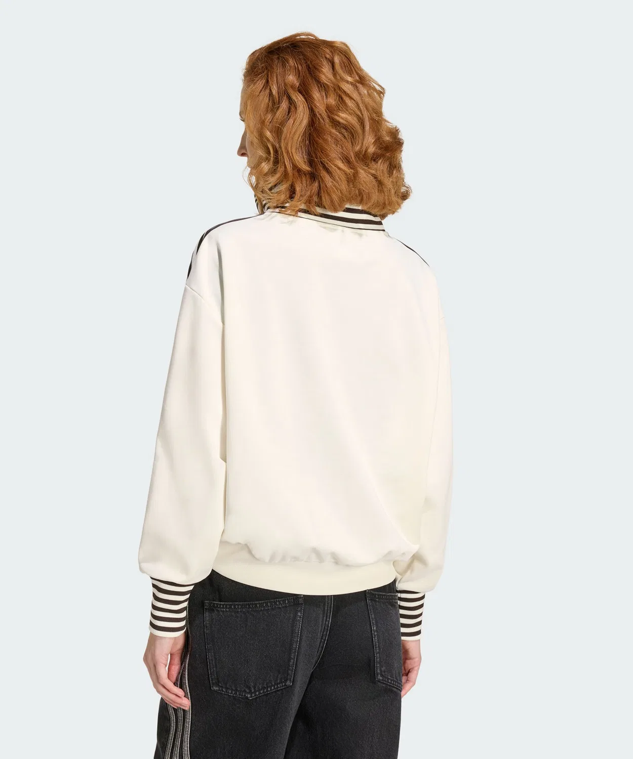 Женский лонгслив с принтом Vintage BB TT Stripe Rib Track Top Adidas Originals, Белый — фото 2
