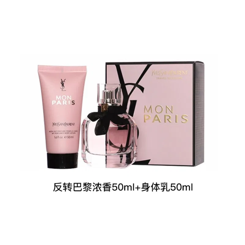 Женский набор парфюма и лосьона для тела Reverse Paris Intense Scent Yves Saint Laurent, 50мл + 50мл, Black — фото 2