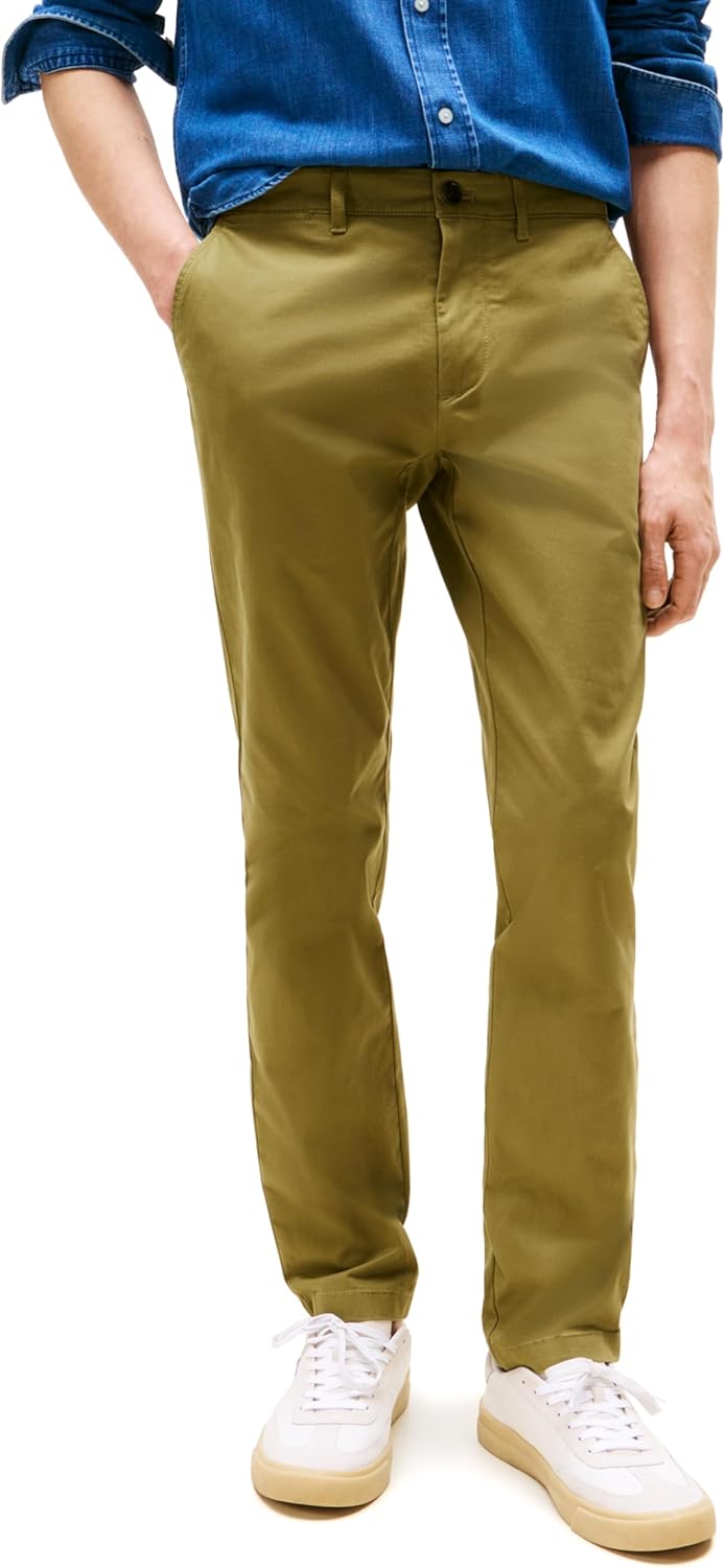 

Мужские брюки-чиносы Tommy Hilfiger из эластичного хлопка, облегающего кроя, Uniform Olive