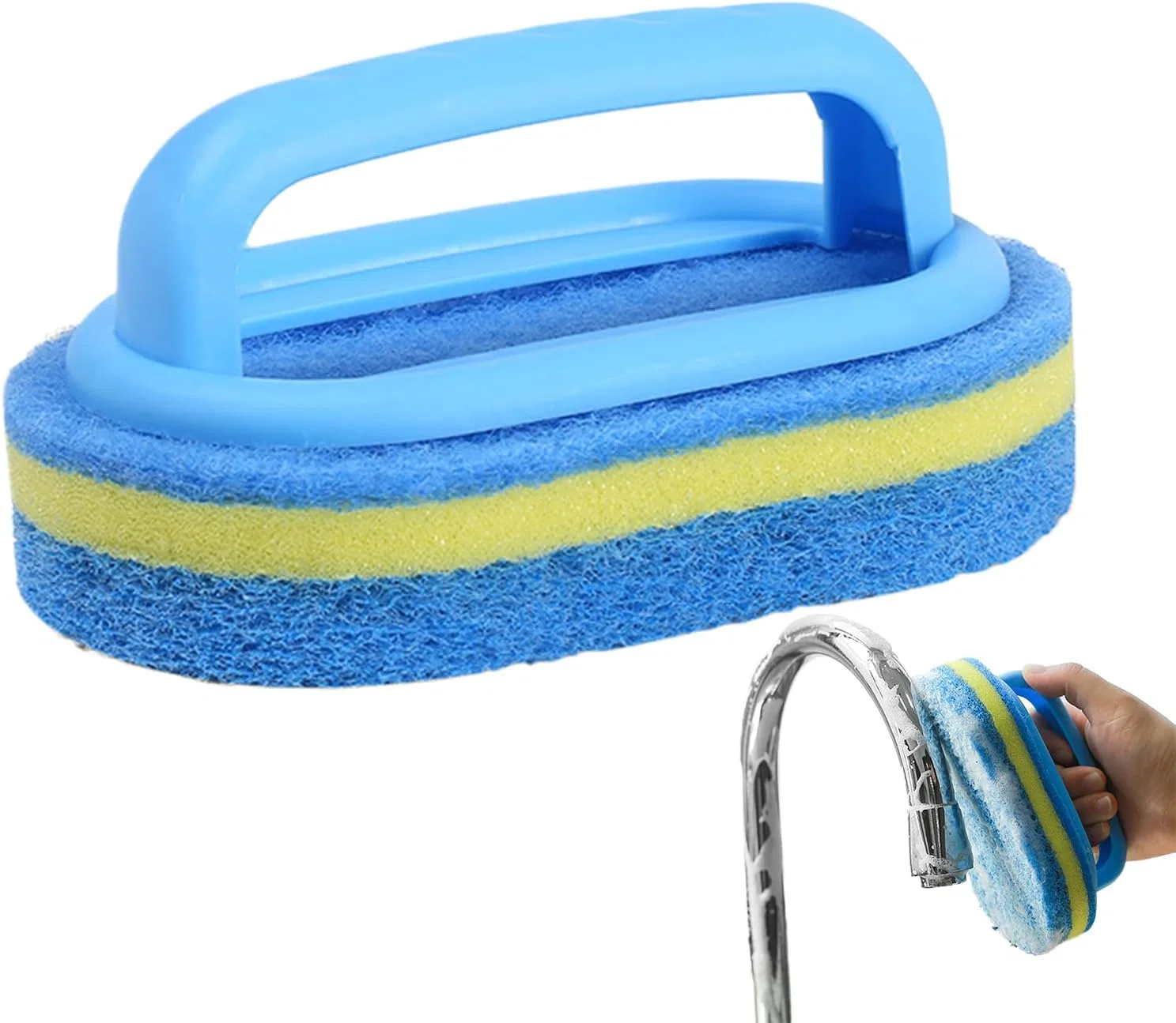 Губка для мытья с ручкой, Generisch, 1 шт, 16x9.5x7.5 см, Blue