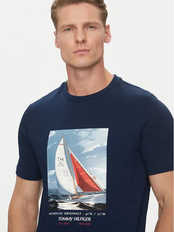 Футболка regular fit Color Photo Print Tommy Hilfiger, темно-синий — фото 4