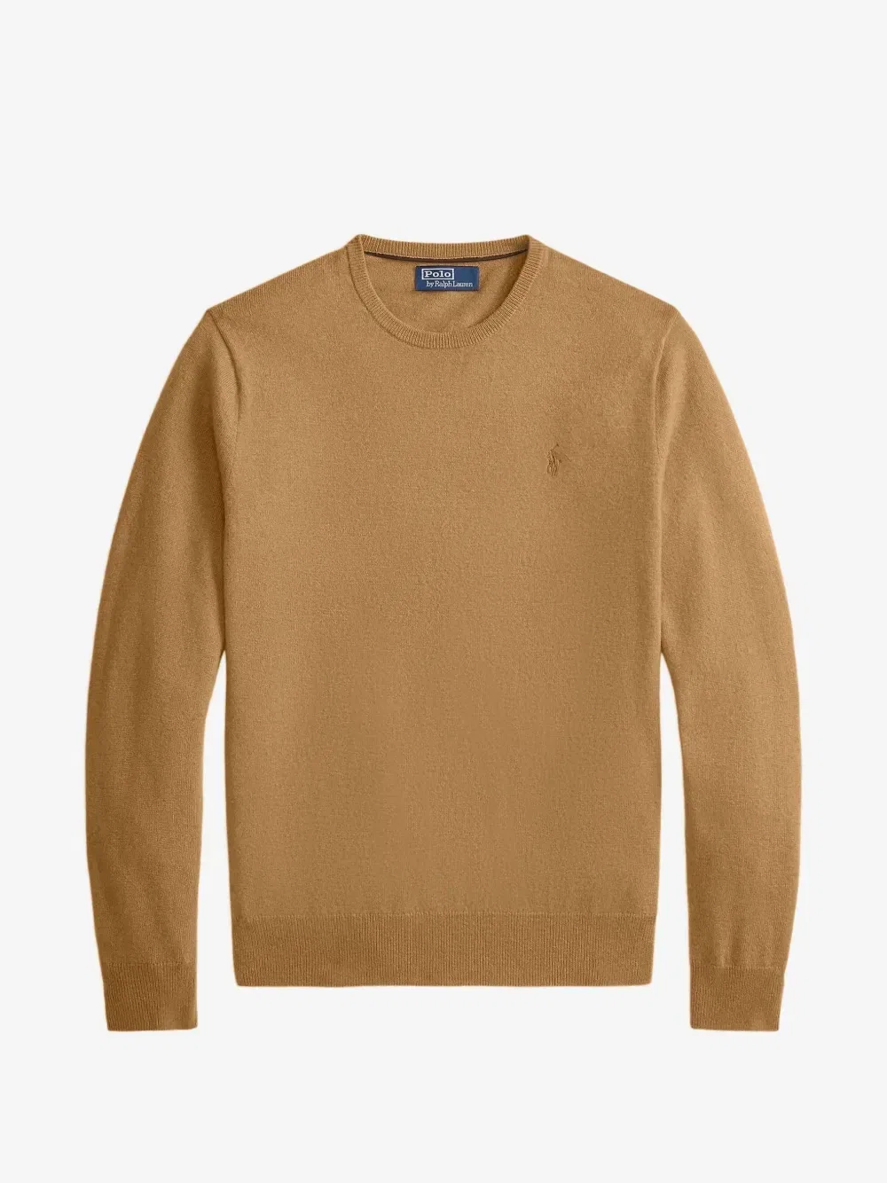 Шерстяной джемпер с круглым вырезом Polo Ralph Lauren, коричневый