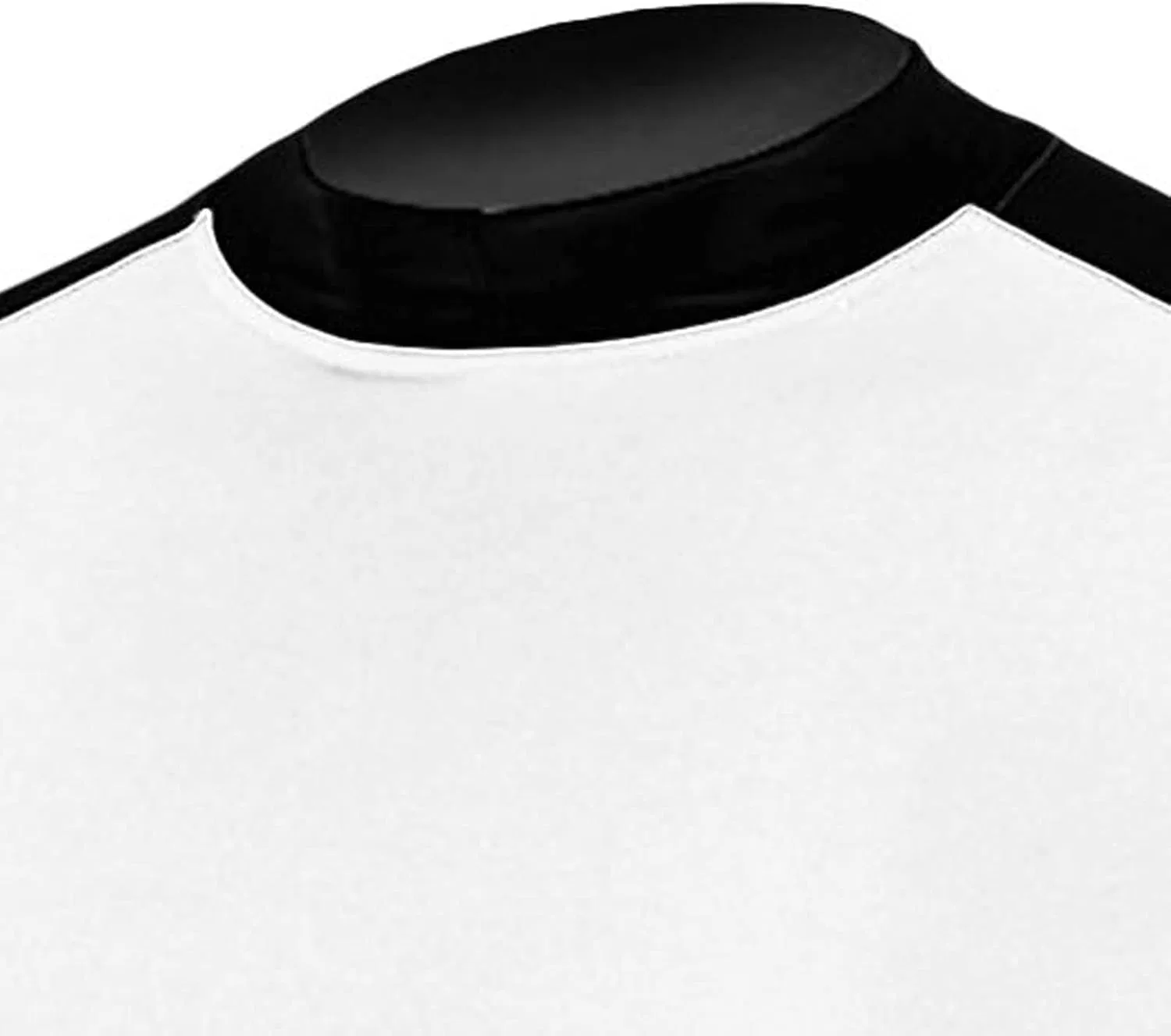 Мужская классическая футболка с контрастным воротником Generic, White — фото 4