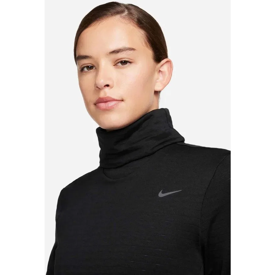 Женский спортивный свитшот с высоким воротником Therma-Fit Swift Element Nike, Черный — фото 2