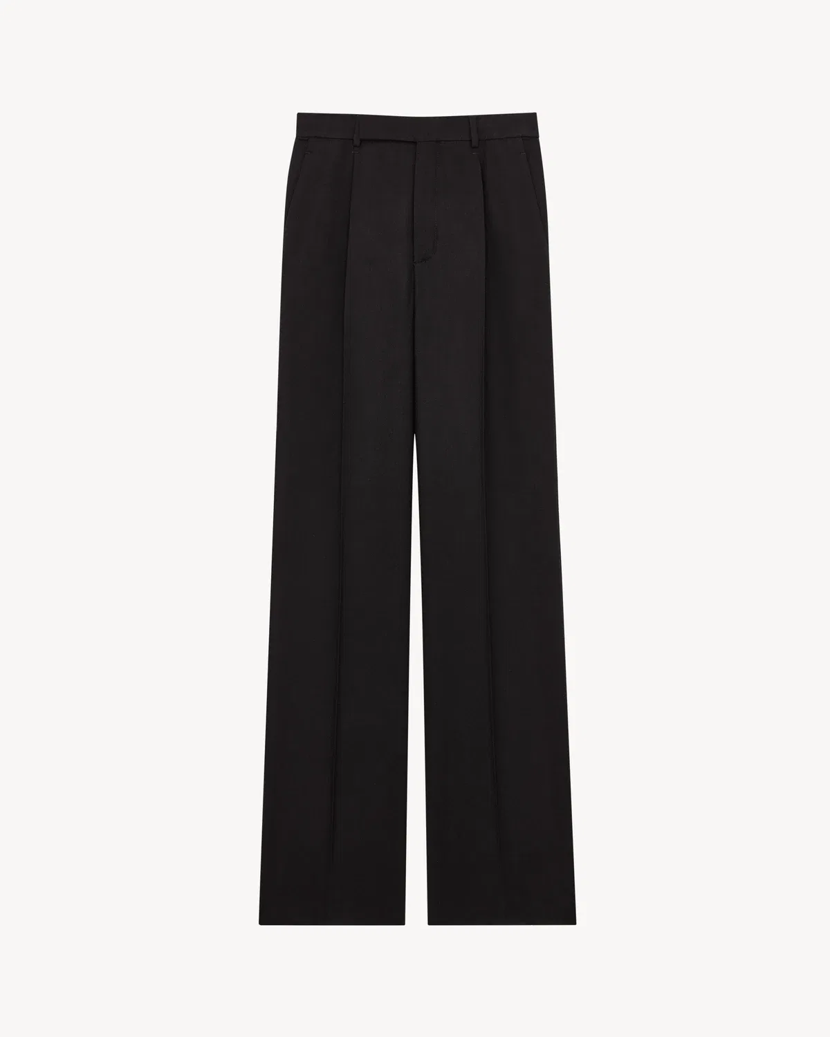 Брюки из струящейся шерстяной фланели SAINT LAURENT, черный