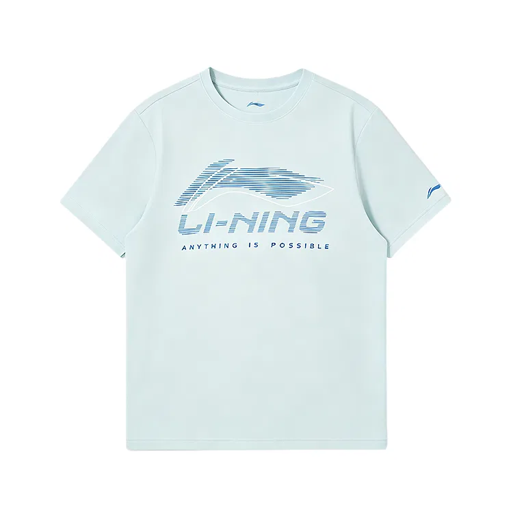 Футболка с круглым вырезом, тонкая, Li-Ning, Light Blue