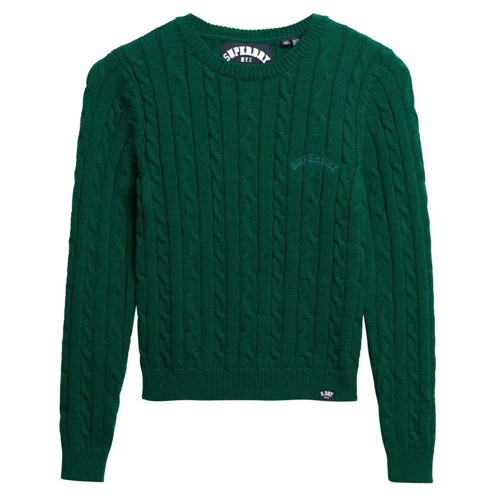 Свитер Slim Fit Essentials Superdry, зеленый — фото 3