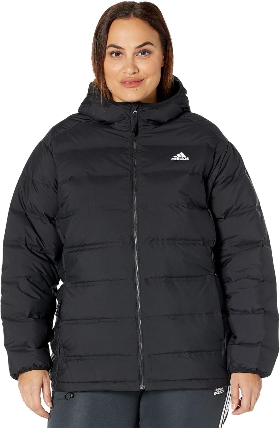 

Женская утепленная куртка Adidas с капюшоном, черный